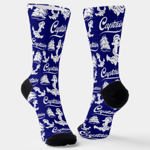 Kapitän Segelboot Anker Nautisches Design Socken