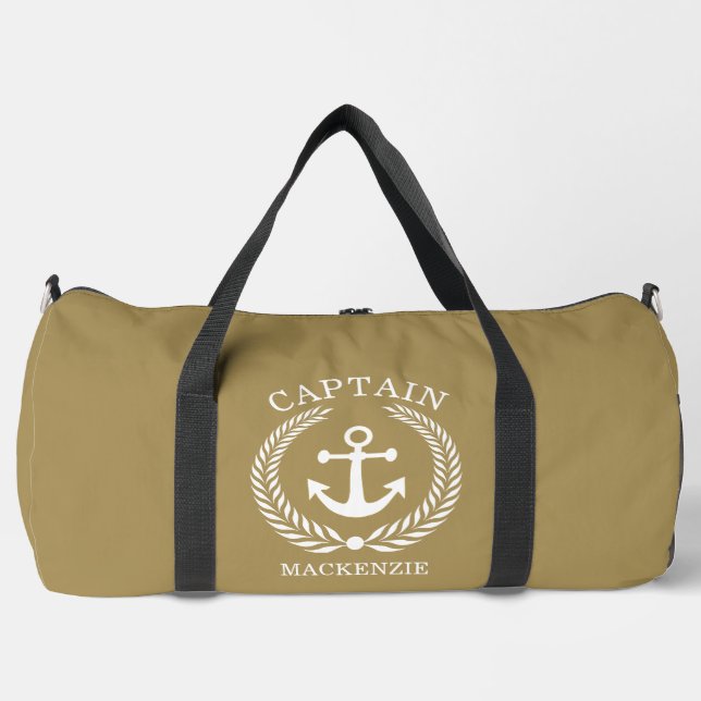Kapitän Segler personalisierter Anker  Duffle Bag (Vorderseite)