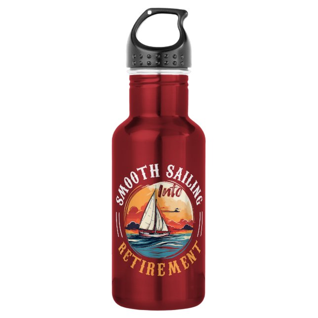 Kapitän Smooth Sailing in den Ruhestand Edelstahlflasche (Vorderseite)