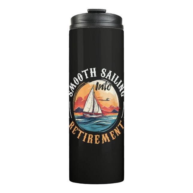 Kapitän Smooth Sailing in den Ruhestand Thermosbecher (Vorderseite)