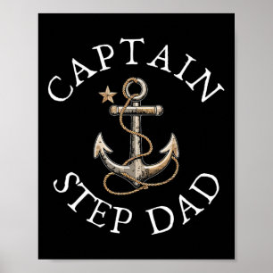 Kapitän Stiefvater Boot Segeln Bootfahren Vintage  Poster