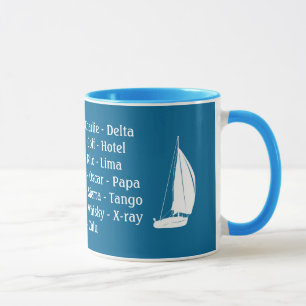 Kapitän Tasse Phonetic Alphabet Schiff Segeln