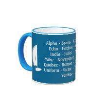 Kapitän Tasse Phonetisches Alphabet Schiff Segeln