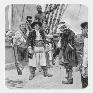 Kapitän Tongrelow nahm die größte Abbildung Quadratischer Aufkleber