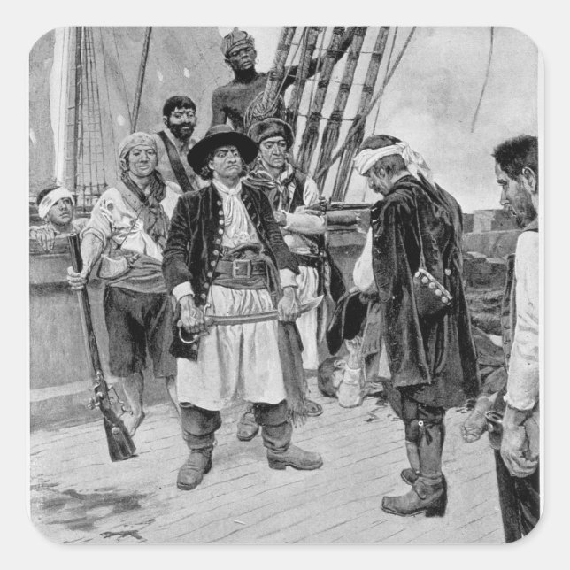 Kapitän Tongrelow nahm die größte Abbildung Quadratischer Aufkleber (Vorderseite)