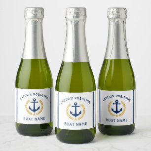 Kapitän und Boat Name Anchor Gold Laurel Mini