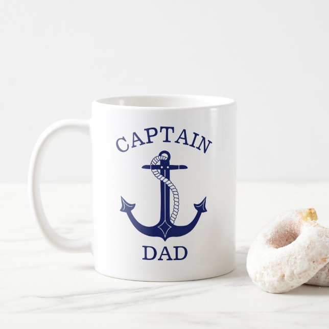 Kapitän Vater Nautical Anchor Kaffeetasse (Mit Donut)