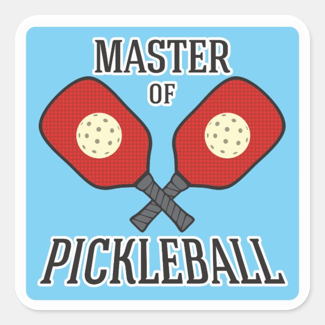 Kapitän von Pickleball Quadratischer Aufkleber (Vorderseite)