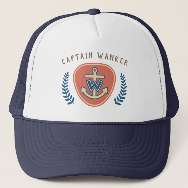"Kapitän Wanker" Truckerkappe (Vorderseite)