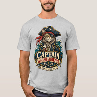 Kapitän Whiskerbeard Piratenkatze T-Shirt