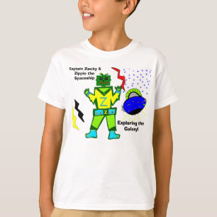 Kapitän Zacky Green Robot Zippie Raumschiff T-Shir T-Shirt