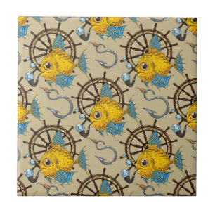 Kapitän zur See-Fisch-Muster Fliese