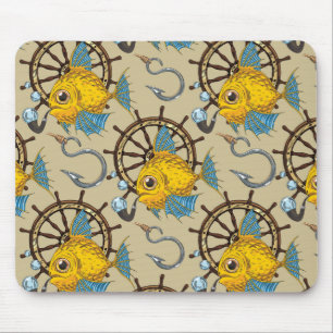 Kapitän zur See-Fisch-Muster Mousepad