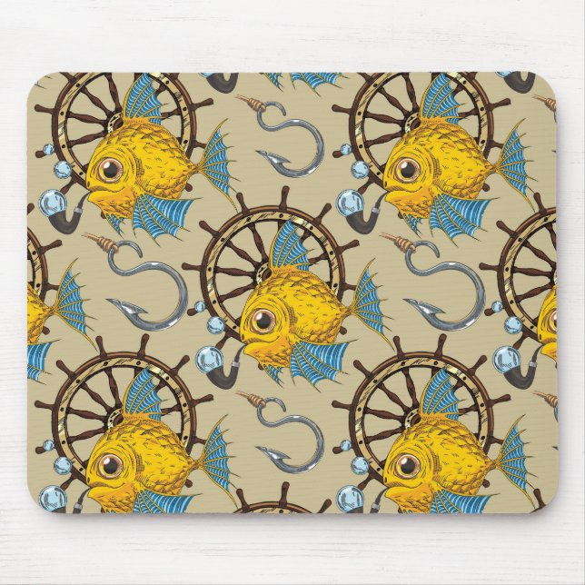 Kapitän zur See-Fisch-Muster Mousepad (Vorne)