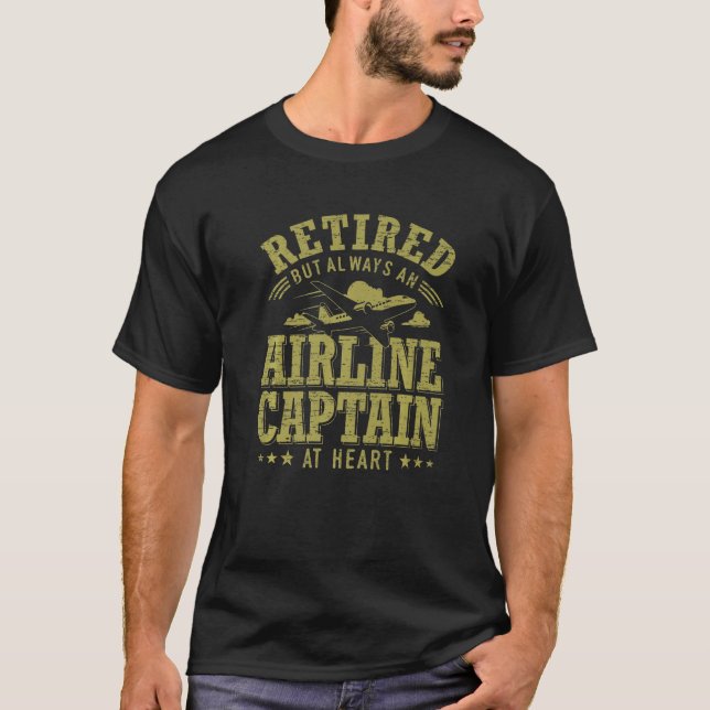 Kapitänskapitän für das Ruhestandsflugzeug T-Shirt (Vorderseite)