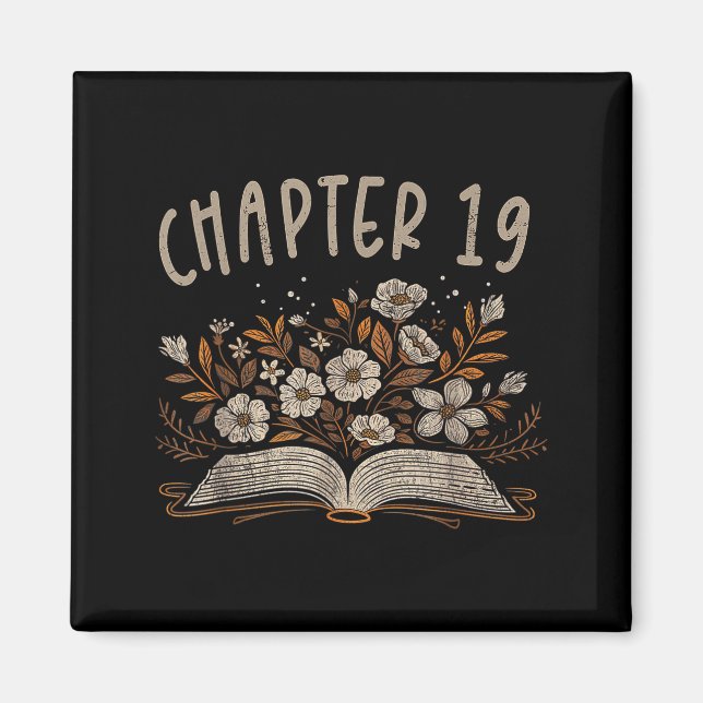 Kapitel 19. Geburtstag Bücherwurm 19 Jahre alt für Magnet (Vorne)