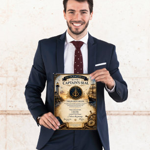 Kapitel 1 Anker Kompass Kapitäne Siegel Zertifikat Poster