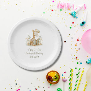 Kapitel 1 Giraffe mit Buch 1. Geburtstag Party Pappteller