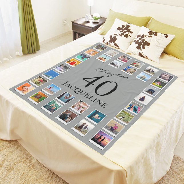 Kapitel 40 Grauschwarz 40. Geburtstag Foto Fleecedecke (Von Creator hochgeladen)