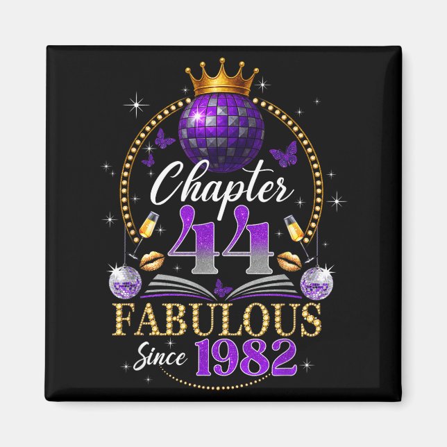 Kapitel 44 Seit 1982 Purple Disco Ball 44. Geburts Magnet (Vorne)