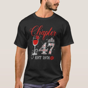 Kapitel 47 Jahre EST 1976 47. Geburtstag Rote Rose T-Shirt