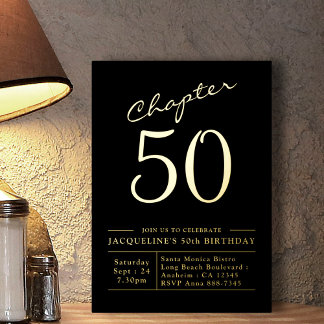 Kapitel 50 50. Geburtstag Einladung Black Gold