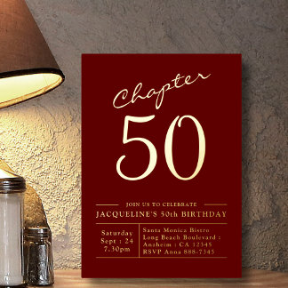 Kapitel 50 50. Geburtstag Einladung Red Gold