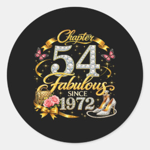 Kapitel 54 Fantastisch seit 1972 Floral 54. Runder Aufkleber