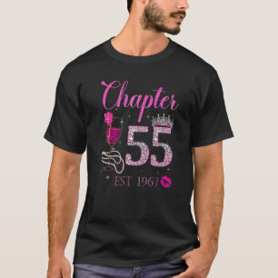 Kapitel 55 Jahre Est 1967 Rote Rose Weinkrone T-Shirt