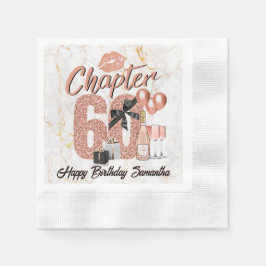 Kapitel 60 Rose Gold 60. Geburtstagsparty Napkins Serviette