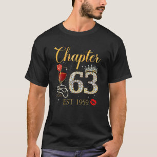 Kapitel 63 Jahre EST 1959 63Rd Geburtstag Rote Ros T-Shirt