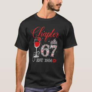 Kapitel 67 Jahre EST 1956 67. Geburtstag Rote Rose T-Shirt