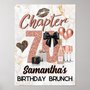 Kapitel 70 Rose Gold Leopard Elegant 70. Geburtsta Poster