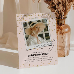 Kapitel 70 Spaß Modernes Foto 70. Geburtstag Einladung