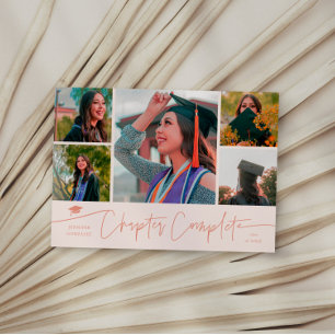 Kapitel abgeschlossen Pfirsich-Graduierten-Mehrfac Ankündigung