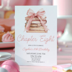 Kapitel Acht Pink Bow Bücher 8. Geburtstagsfeier Einladung