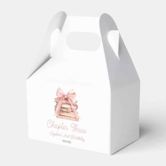 Kapitel Drei Rosa Schleife Bücher 3. Geburtstagsfe Geschenkschachtel (Vorderseite)