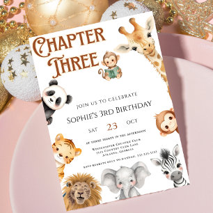 Kapitel Drei Storybook Jungle Safari 3. Geburtstag Einladung