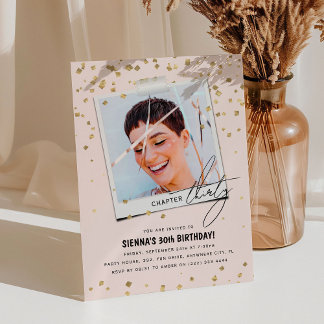 Kapitel Dreißiger Spaß Modernes Foto 30. Geburtsta Einladung