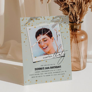 Kapitel Dreißiger Spaß Modernes Foto 30. Geburtsta Einladung