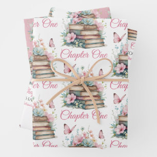 Kapitel Eins 1. Mädchen Buch Thema Erster Geburtst Geschenkpapier Set