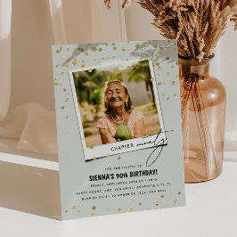 Kapitel Neunzig Spaß Modernes Foto 90. Geburtstag Einladung