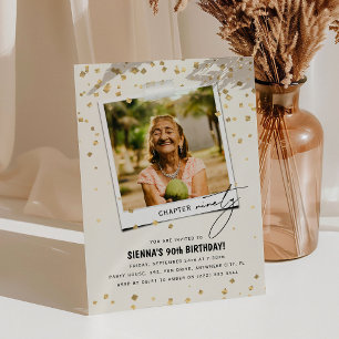 Kapitel Neunzig Spaß Modernes Foto 90. Geburtstag Einladung