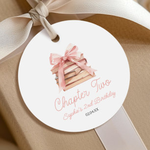 Kapitel Zwei Pink Bow Bücher 2. Geburtstagsfeier Geschenkanhänger