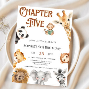Kapitel Zwei Storybook Jungle Safari 5. Geburtstag Einladung