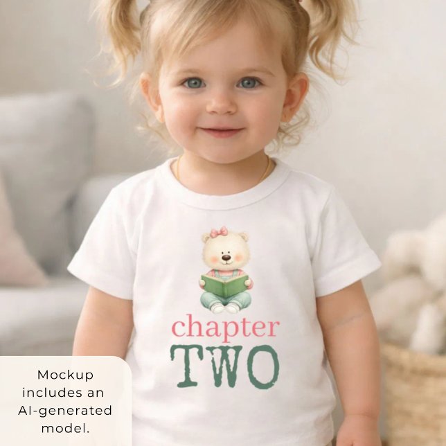 Kapitel Zwei Teddybär Buch Mädchen Alter 2 T-Shirt (Von Creator hochgeladen)