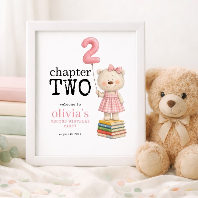 Kapitel Zwei Teddybär Bücher Mädchen 2. Geburtstag Poster (Von Creator hochgeladen)