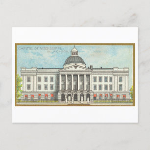 Kapitol-Gebäude in Jackson, Mississippi, Vintage Postkarte