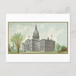 Kapitol-Gebäude in Lansing, Michigan, Vintage Postkarte