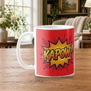 KAPOW Comic Book Pop Art roter Becher Kaffeetasse